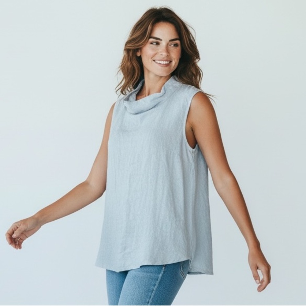Flax Sky Blue Women's Sleeveless Top